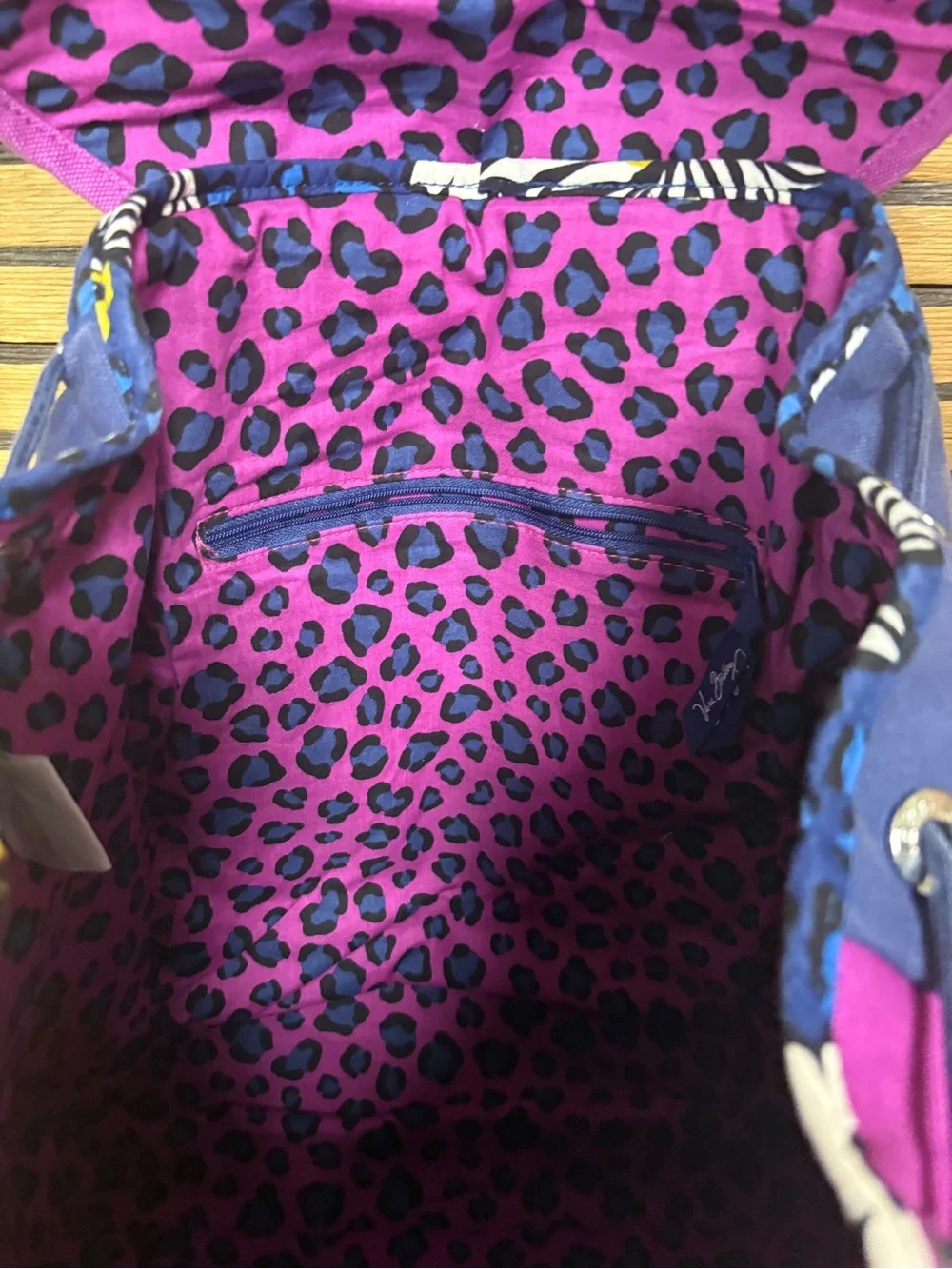 Vera Bradley Purple And Navy Backpack